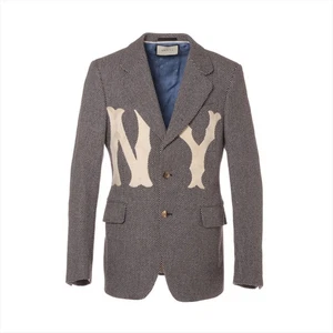 Gucci x New York Yankees 18 years Wool Tailored Jacket 50 Men's Brown 541123 - Picture 1 of 6