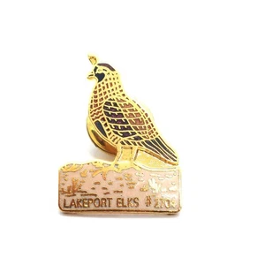 Lakeport Elks 2704 California Lodge Quail Bird Gold Tone Lapel Pin Collectible - Picture 1 of 3