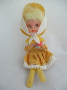 Vtg Small Doll Maybe Rice-Bayersdorfer? Yellow Dress Made in Japan (150) - Picture 1 of 2