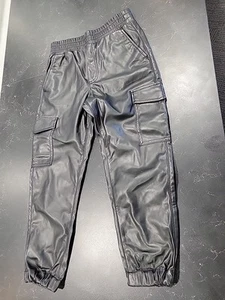 Gap Kid Jogger Leather Look. Faux Leather. Cargo Elastic Waist Size L - Picture 1 of 3