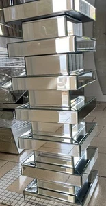 Mirrored Pedestal Stand / Side Table - Picture 1 of 4