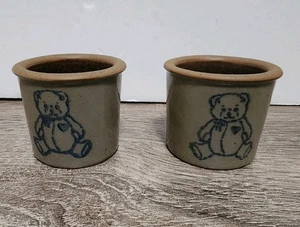 Beaumont Brothers Keramik 1,5" Mini Topf Steinzeug Salzglasur Menge 2 Bären - Bild 1 von 6