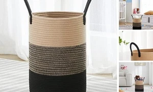 Tall Laundry Hamper, Woven Rope Storage Basket for Blanket, Toys, Dirty - Picture 1 of 7