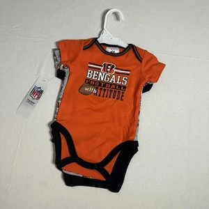 Cincinnati Bengals NFL Baby 0-3 Monate Team Farbe 3er Pack Body Set Neu mit Etikett - Bild 1 von 7