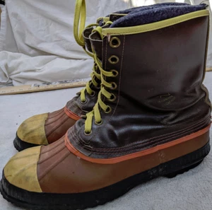 Vtg Mens 12 Sorel Sentry Kaufman Work Safety Steel Toe Wool Insert Duck Boots - Picture 1 of 14