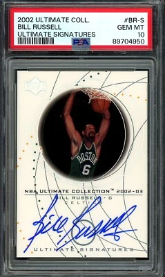 2002-03 Upper Deck Ultimate Collection #BR-S Bill Russell Signatures PSA 10 - Image 1 of 2
