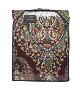 TAHARI QUEEN Designer Jacobean Medallion Cotton Duvet Cover & 2 Shams Set NEW - Picture 1 of 3