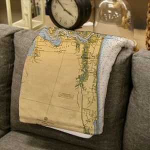 NEW without TAGS Plush Jacksonville, FL (Florida) Vintage Map Blanket - Picture 1 of 12
