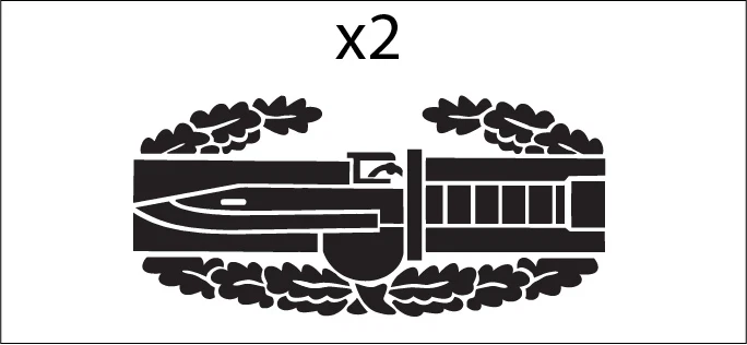 STICKER DECAL VINYL Set of 2 Combat Action Badge Army CAB Vinyl Decal Car Window Bumper Stickers