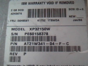 Hard Disk Drive IBM XP32150W P/N AT21W341-04-F-C Rev P 06H8561 - Picture 1 of 1