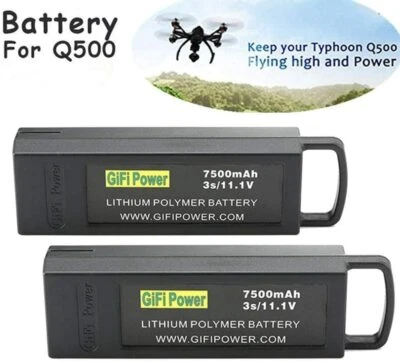 2 Pack 7500mAh 3S LiPo Battery for YUNEEC Q500 Q500+ Q500+PRO Q500 4K Typhoon G  - Image 1 of 4