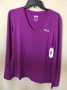 FILA Sport Top Long Sleeve Vented Sides - Purple NWT Women’s Large, Smoke Free!!