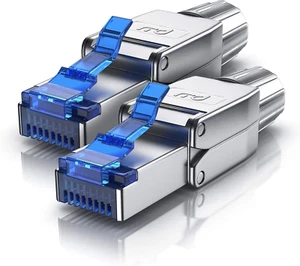- 2X Connettori RJ45 a Crimpare Cat 8 - Connessione Senza Attrezzi - 40 Gbit/S 2 - Afbeelding 1 van 12