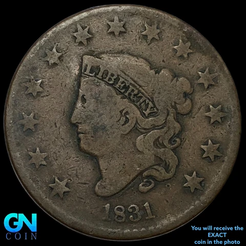 1831 Coronet Head Large Cent     #E5551 Cover