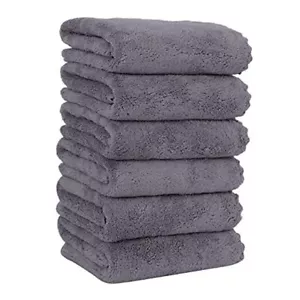6 Pack Premium Hand Towels - Quick Drying - Hand Towels - 6 Pack Gray - Picture 1 of 8
