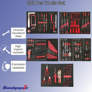 201 PCS Tools Set Sockets Wrenches Screwdrivers Set Automotive Workshop Tool Kit - Picture 1 of 9