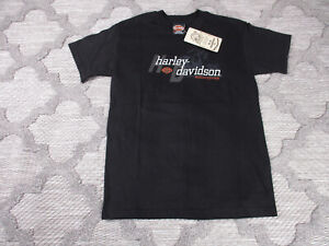 Vintage Harley Davidson Shirt Youth Large 12 14 Black Dallas Texas Boys S/S
