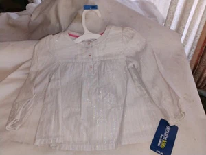 NWT Girls 24M Glittery Blouse By Genuine Kids Oshkosh, 95% Cotton 5% Metallic - Picture 1 of 4