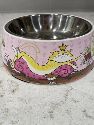 "Where The Queen" 5” Cat Bowl Go Green Bambú Gatito Alimentación Extraíble Inoxidable Foto 1 de 4