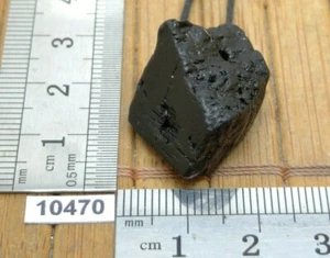 Pendentif TOURMALINE NOIRE + cordon reglable mineraux pierre brute collier - Picture 1 of 3