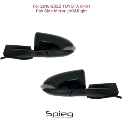 Par de espejos retrovisores laterales de puerta para TOYOTA C-HR 2018-2022 con intermitente eléctrico térmico Foto 1 de 4