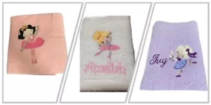 BATH TOWEL/BATH SHEET / HAND TOWEL EMBROIDERED WITH ' BALLERINA ' - Picture 1 of 5