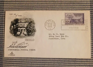 FDC, Universal Postal Union, 11/18/49 10 cent Airmail, Artcraft LA - Picture 1 of 1