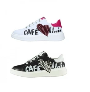 Scarpe sneakers Cafènoir con logo e cuore strass nero o bianco bimba ragazza - Foto 1 di 6
