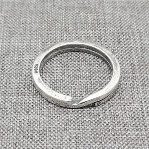 925 Sterling Silver Split Key Ring Clasp for Keychain Diameter 20mm - Picture 1 of 4