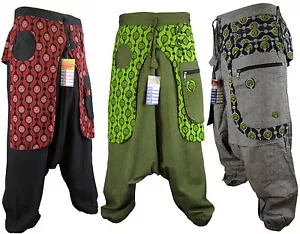 Hippie Boho harem aladdin pantaloni baggie ali baba pantaloni retrò vintage hippy - Foto 1 di 7