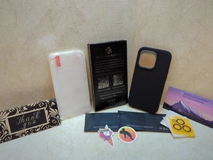 CordKing 5 in 1 iPhone 14 Pro Phone Case 6.1" Dark Black w/Screen/Camera Glass - Picture 1 of 10