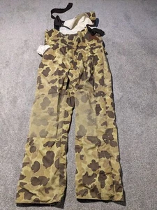 Vintage LL Bean Overalls Mens Large Maine Guide Camo Goretex Double Knee Bib 80s - Picture 1 of 13