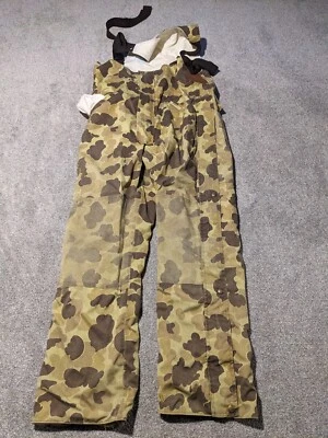 Macacão Vintage LL Bean Masculino Grande Guia do Maine Camuflagem Goretex Joelho Duplo Babador Anos 80 - Imagem 1 de 4