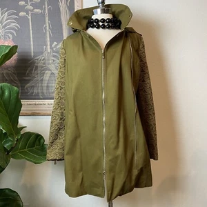 Dawn Levy Coat Small Women Olive Green Removable hood Utility Military Jacket - Picture 1 of 12
