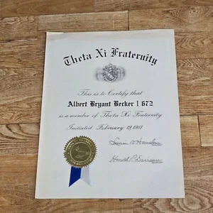 Theta Xi Bruderschaftsurkunde 1951 - Bild 1 von 2