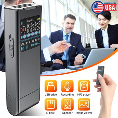 64GB USB Digital Voice Recorder Dictaphone Audio MP3 Sound Mini Recorder Player - Image 1 of 4