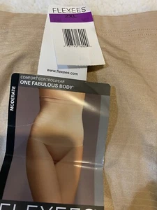 NWT Flexees Nude High Waist Tummy Control No Ride Shapewear, Firm Brief Size 2XL - Picture 1 of 5