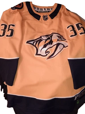Camiseta deportiva de hockey Nashville Predators Youth L/XL amarilla con licencia de la NHL Rinne #35 Foto 1 de 4