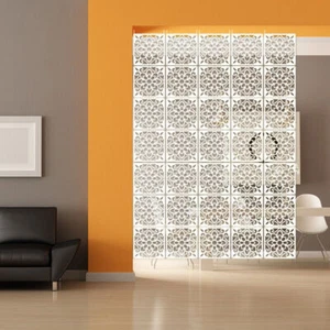 12pcs White Screens Partition Wall Panels Room Divider Hollow Curtains Art Decro - Picture 1 of 5