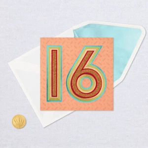 Hallmark Birthday Card by Signature ~ 3D Sweet "16" 16th Birthday - Picture 1 of 2