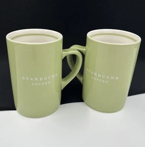 Starbucks Spring Set (2) 4 1/2” Coffee Mugs 2004 Limited Edition Green White - Picture 1 of 16