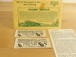 Champ Aufkleber HO HN-114 Chesapeake & Ohio schwarzer Schriftzug - Bild 1 von 1