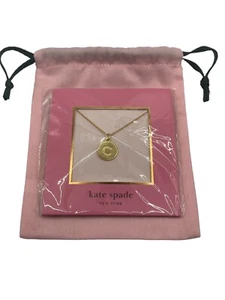 Kate Spade Initial Pendant "C" Necklace Gold tone New with Tag & Bag - Picture 1 of 4