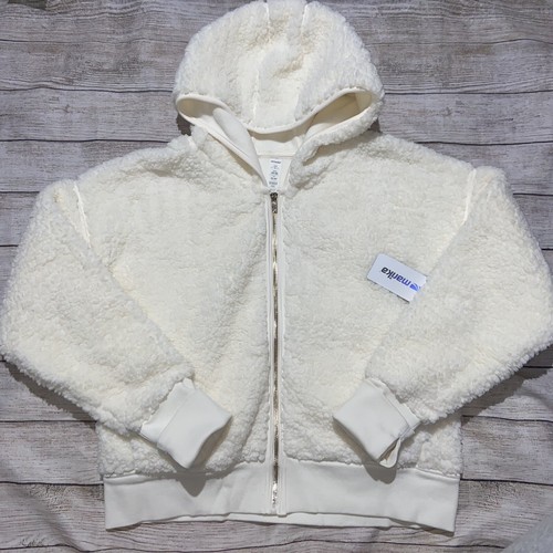 OFF WHITE felpa con cappuccio marika latte di cocco fuzzy pile pile alto hi pile Z1