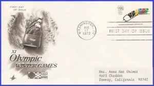 USA4 #1461 ADDR PCS ARTCRAFT FDC Bobsledding Sapporo Japan 1972 - Picture 1 of 1
