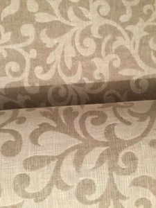 Leinen 100%  Stoff Vintage Look Muster Natur Grau Beige Muster B 160 cm - Bild 1 von 10