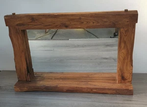 Rustic Oak Framed Mirror | Rustic Free Standing Mirror - Picture 1 of 8