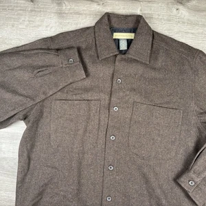 Camisa M Natural Life Para Hombres Mezcla de Lana Doble Bolsillo Manga Larga Con Botones Marrón - Imagen 1 de 12