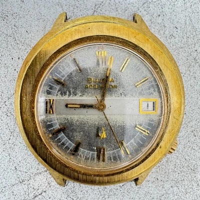 Reloj Pulsera Vintage 40mm Accutron 3299 Ovalado Para Hombre Tenedor de Afinación 218 1 Tono Dorado Foto 1 de 3