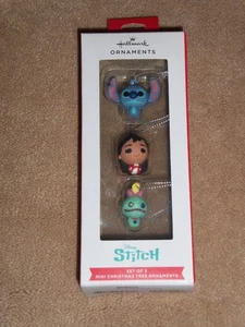 NUOVO, Hallmark DISNEY STITCH Mini set di 3 decorazioni natalizie. - Foto 1 di 2